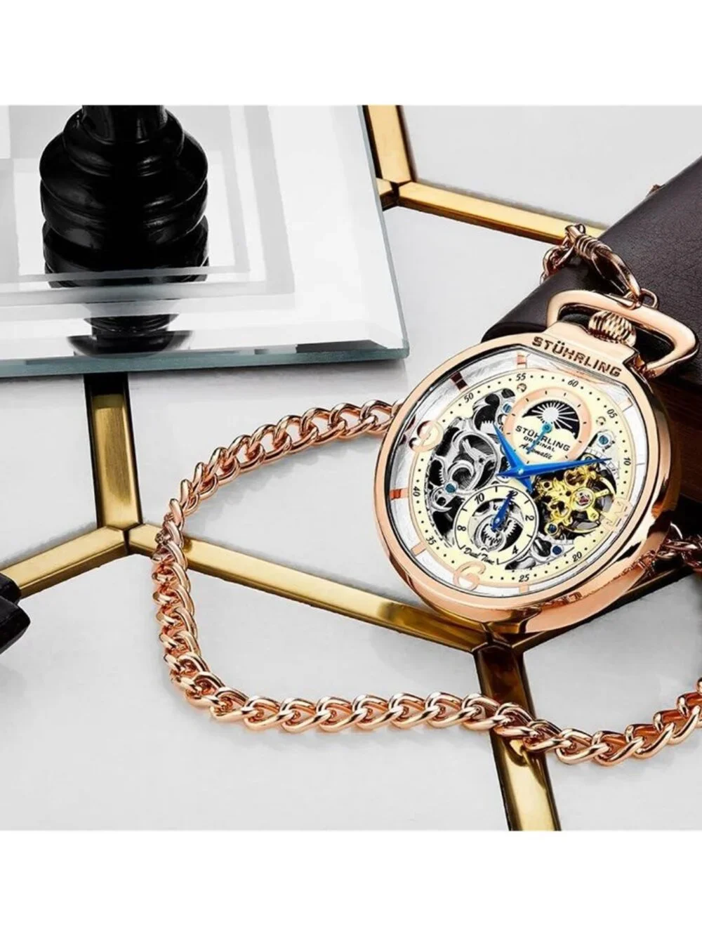 NWT Stuhrling Original Legacy Automatic Champagne Dial Men's Watch